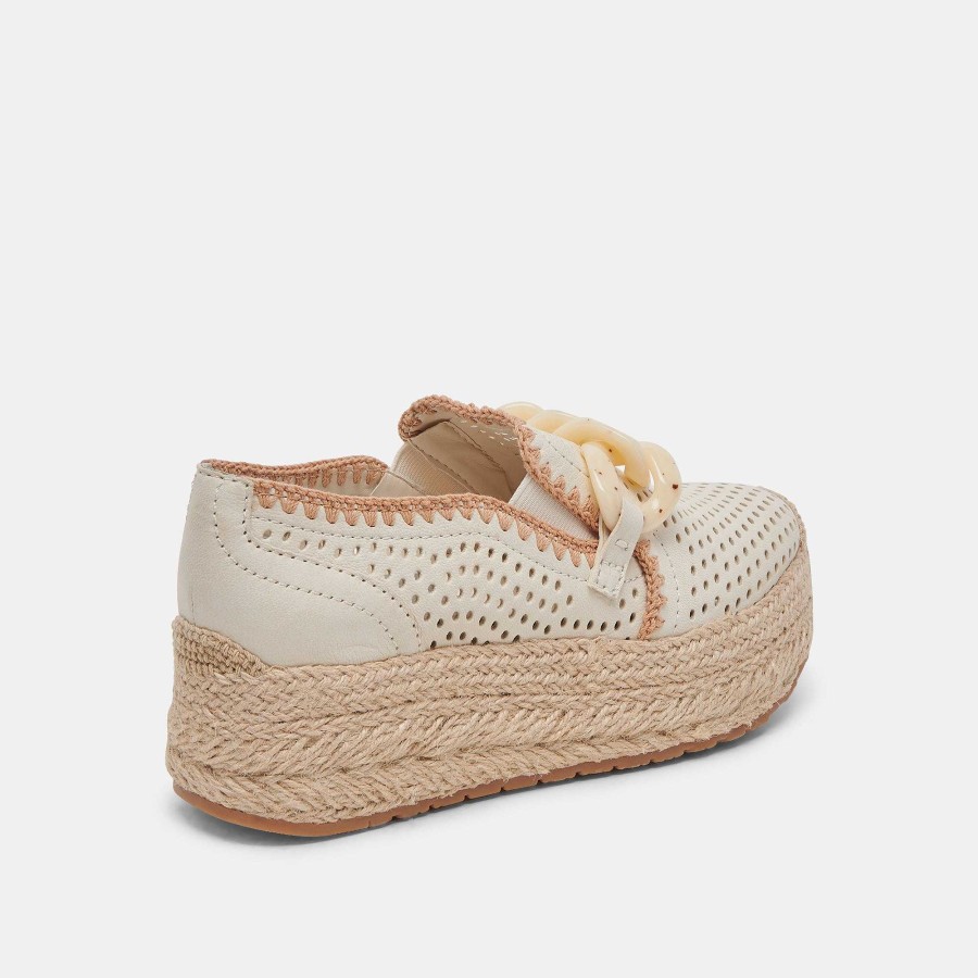 Sneakers And Moccasins DOLCE VITA | Jhenee Espadrilles Ivory Nubuck Perforated Sneakers