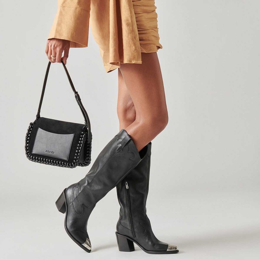 Scholarships DOLCE VITA | Harper Black Suede Shoulder Bag