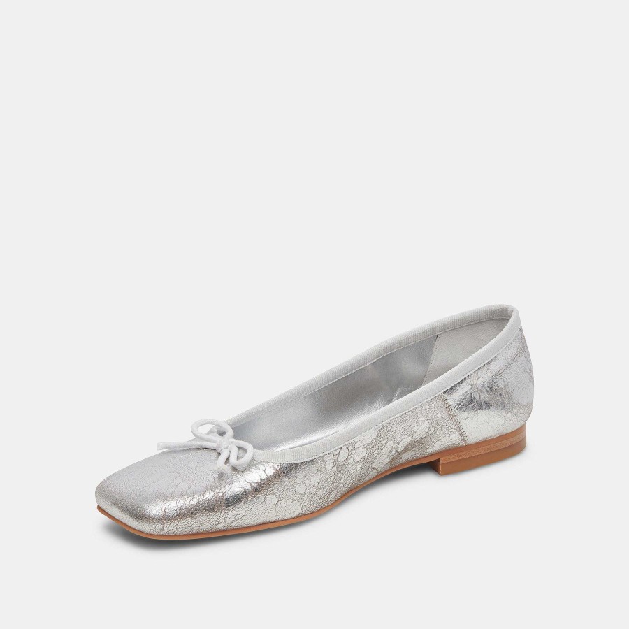 Sneakers And Moccasins DOLCE VITA | Anisa Ballet Pumps In Silver Aged Leather