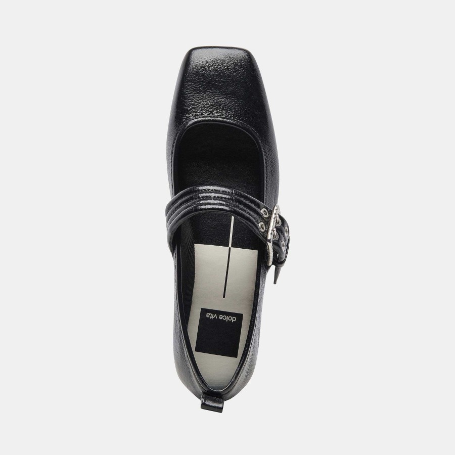 Sneakers And Moccasins DOLCE VITA | Arora Ballet Flats Midnight Crinkle Patent