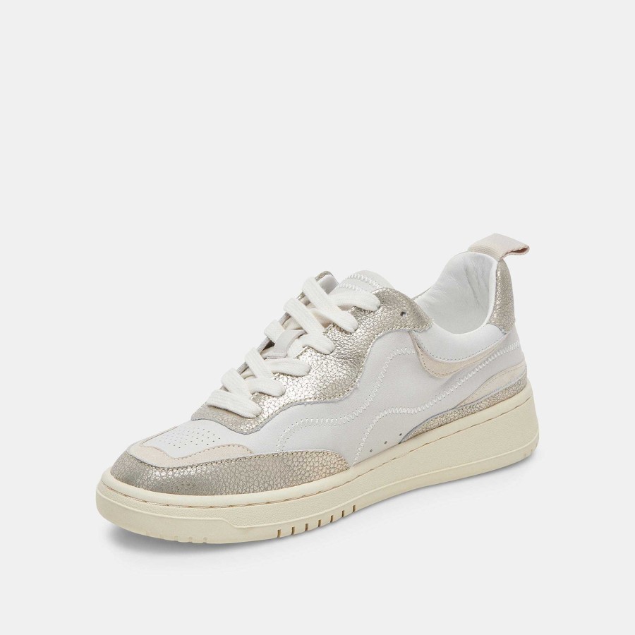 Tennis DOLCE VITA | Adella White Gold Leather Sneakers