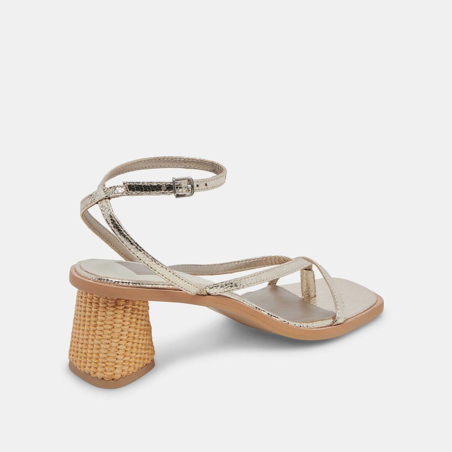 Jump DOLCE VITA | Banita Light Gold Crackled Stella Sandals