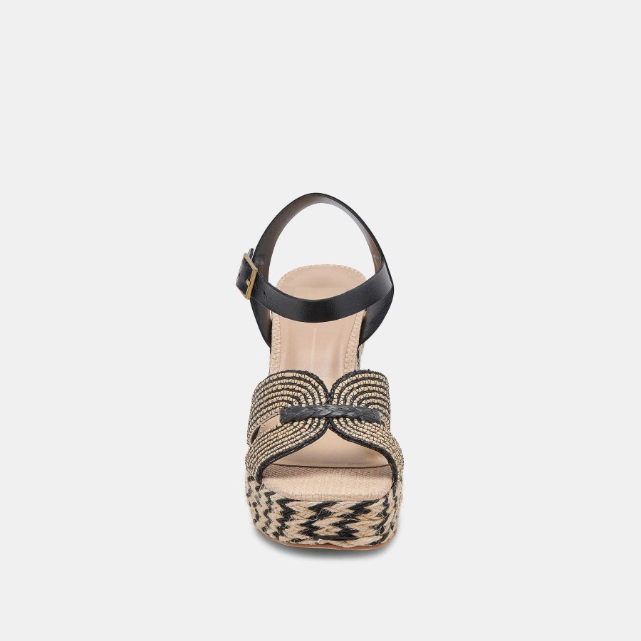 Jump DOLCE VITA | Cale Heels Black Natural Raffia