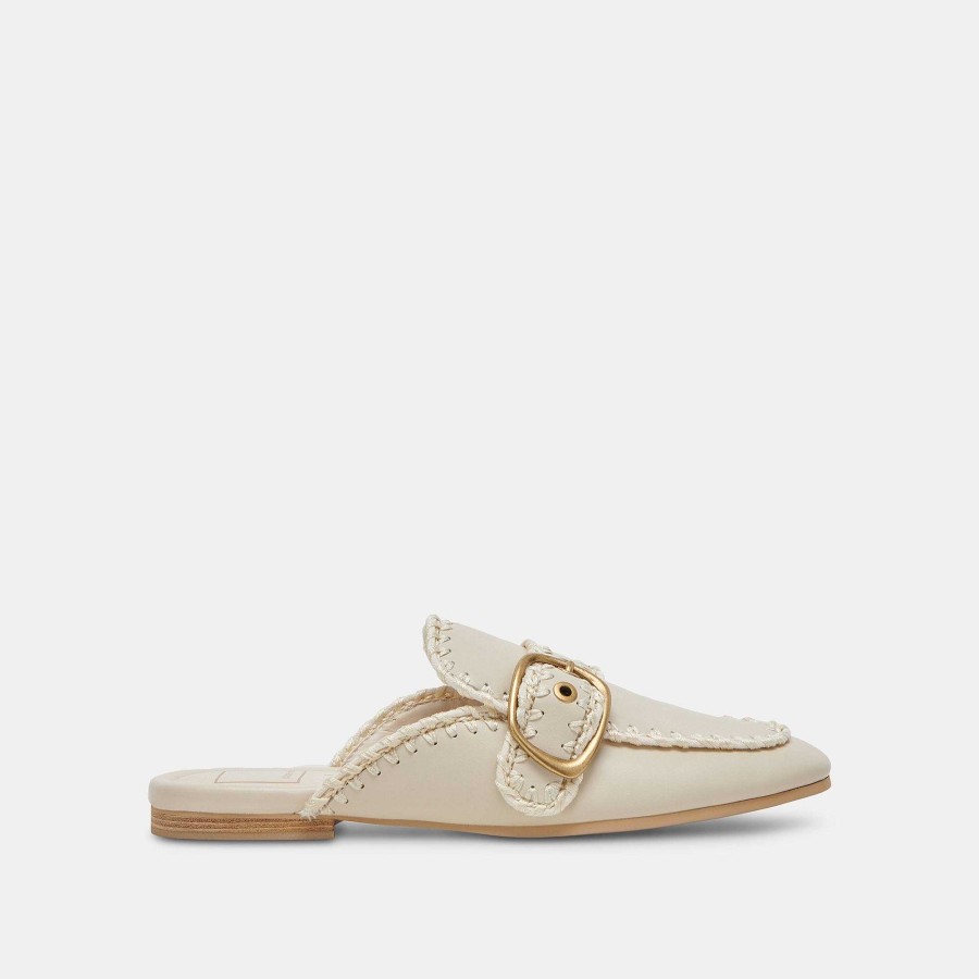 Sneakers And Moccasins DOLCE VITA | Santel Stitch Flats Ivory Leather