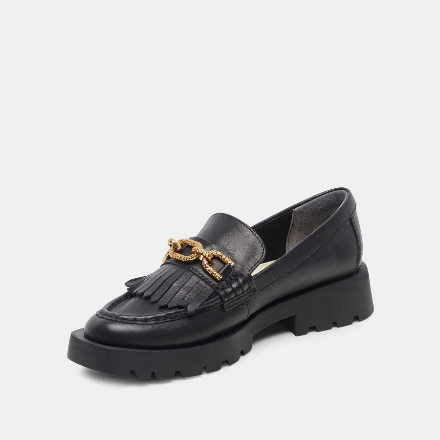 Sneakers And Moccasins DOLCE VITA | Erna Black Leather Wide Sneakers