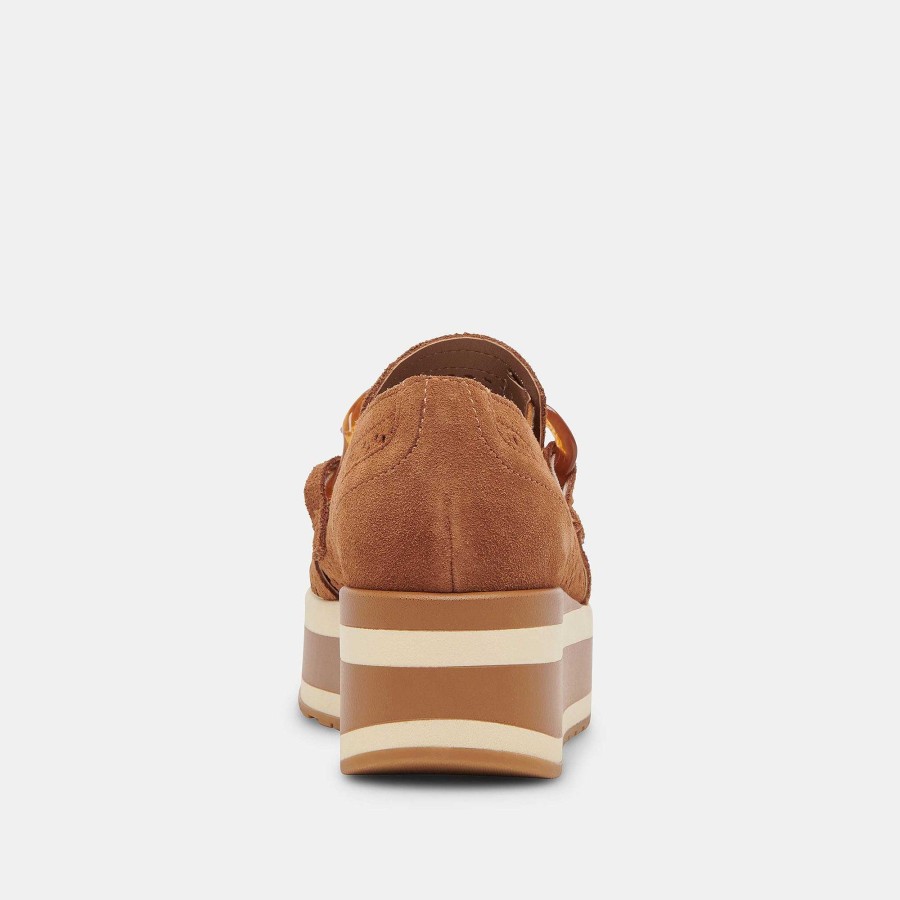 Sneakers And Moccasins DOLCE VITA | Jhenee Perforated Pecan Suede Sneakers