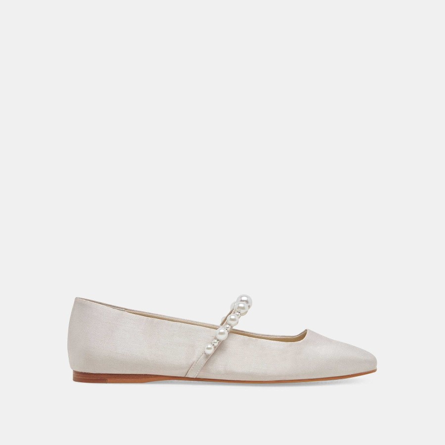 Sneakers And Moccasins DOLCE VITA | Roxana Pearl Satin Ivory Sneakers