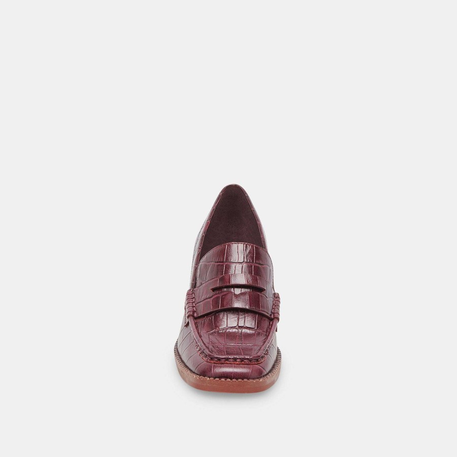 Sneakers And Moccasins DOLCE VITA | Talie Embossed Cabernet Leather Loafers