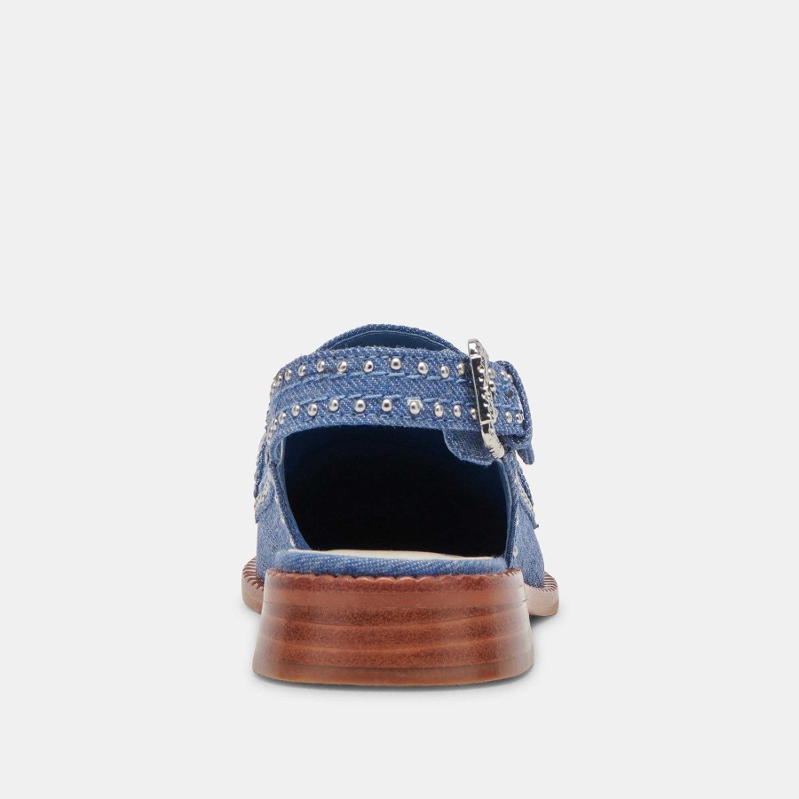 Sneakers And Moccasins DOLCE VITA | Hardi Stud Denim Loafers Blue