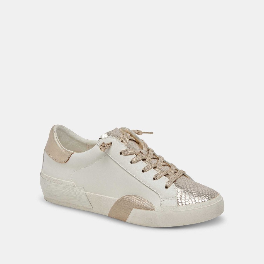 Tennis DOLCE VITA | Zina White Gold Leather Sneakers