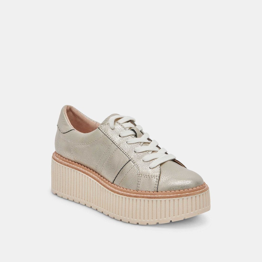 Tennis DOLCE VITA | Light Gold Tiger Leather Sneakers