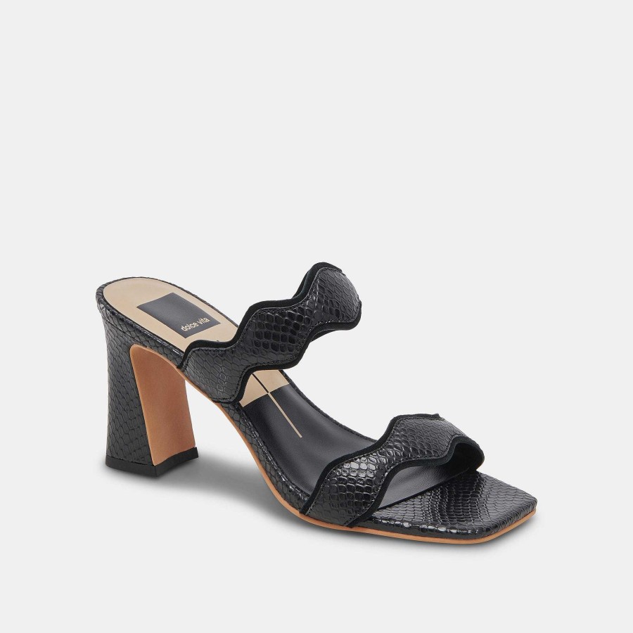 Jump DOLCE VITA | Ilva Wide Heel In Leather With Onyx Relief