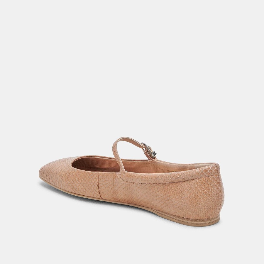 Sneakers And Moccasins DOLCE VITA | Reyes Ballet Flats Toffee Snake Embossed