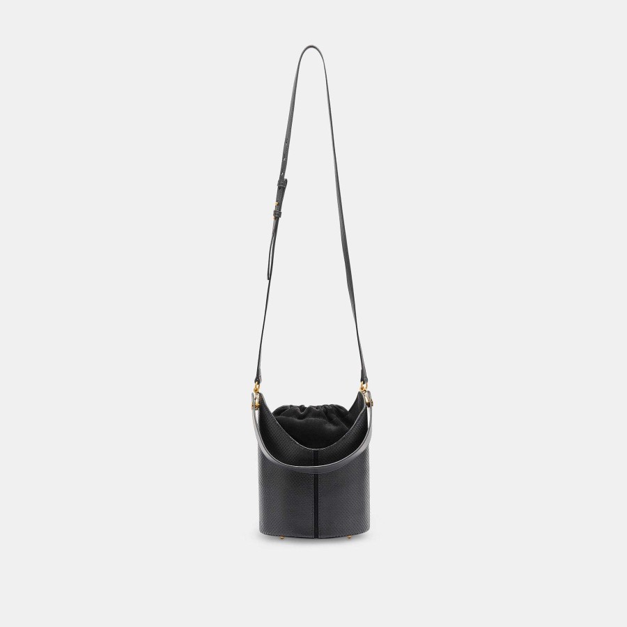 Scholarships DOLCE VITA | Black Snakeskin Harriet Bucket Bag