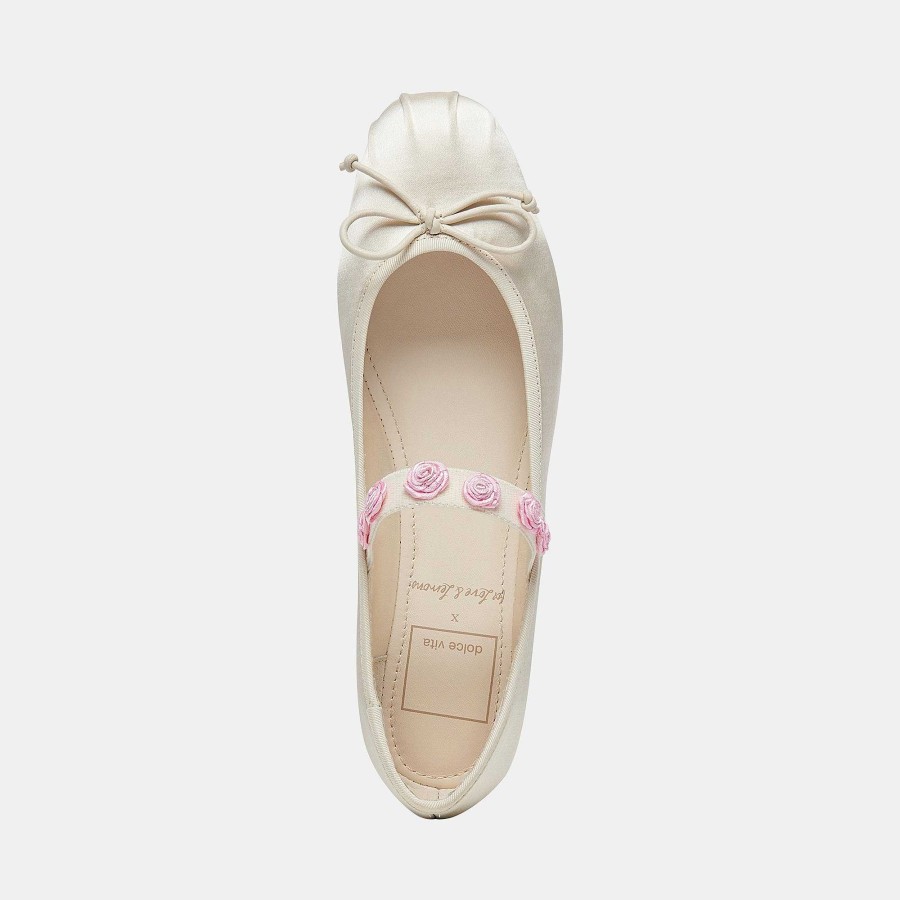 Sneakers And Moccasins DOLCE VITA | Lilly Ballet Ivory Multi Satin Flats