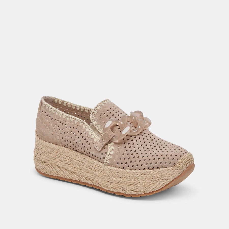 Sneakers And Moccasins DOLCE VITA | Jhenee Espadrilles Taupe Suede Perforated Sneakers