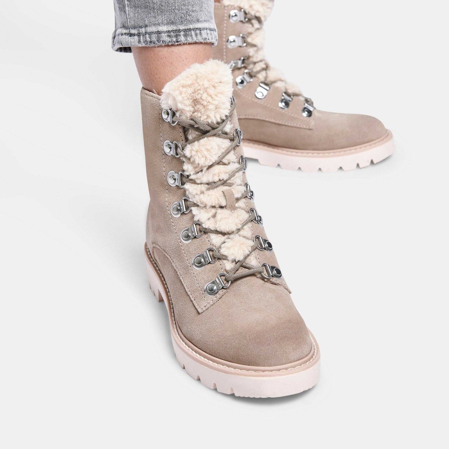 Boots And Boots DOLCE VITA | Puck Dk Taupe Suede Booties