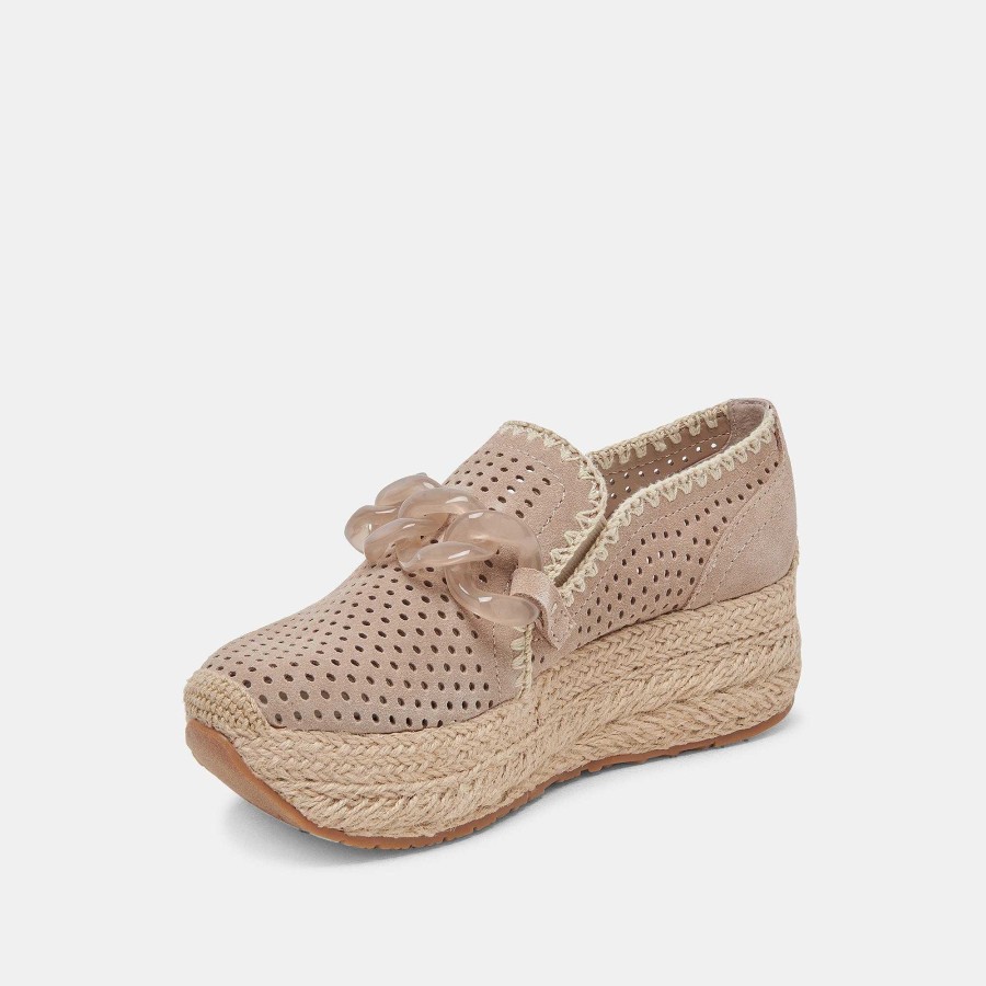 Sneakers And Moccasins DOLCE VITA | Jhenee Espadrilles Taupe Suede Perforated Sneakers