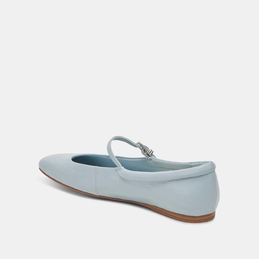 Sneakers And Moccasins DOLCE VITA | Reyes Ballet Flats Sky Blue Wrinkled Patent