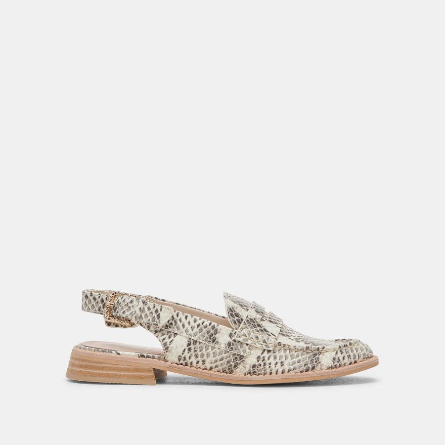 Sneakers And Moccasins DOLCE VITA | Hardi Gray White Snake Embossed Moccasins