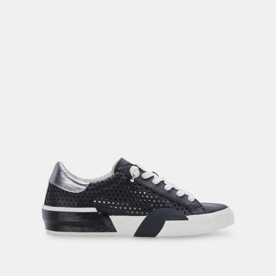 Tennis DOLCE VITA | Zina Perforated Black Leather Perforated Sneakers