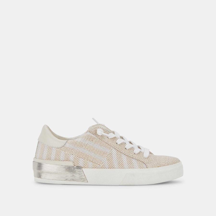 Tennis DOLCE VITA | Zina Patch White Stripe Raffia Sneakers