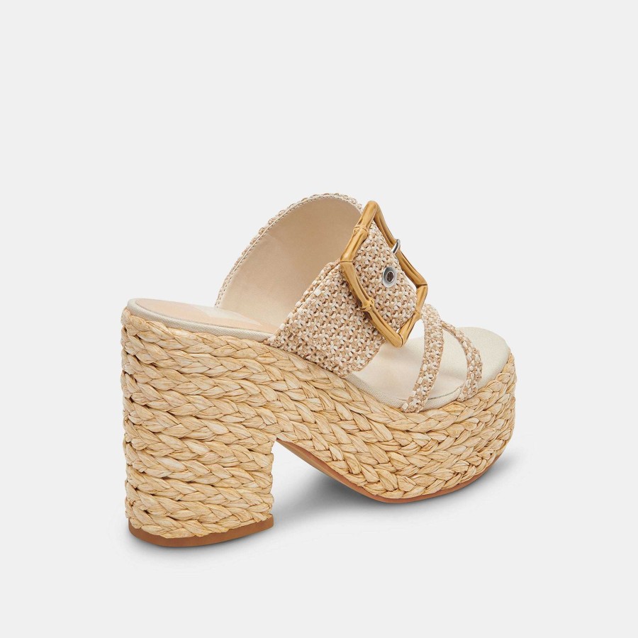 Jump DOLCE VITA | Edwina White Natural Raffia Heels