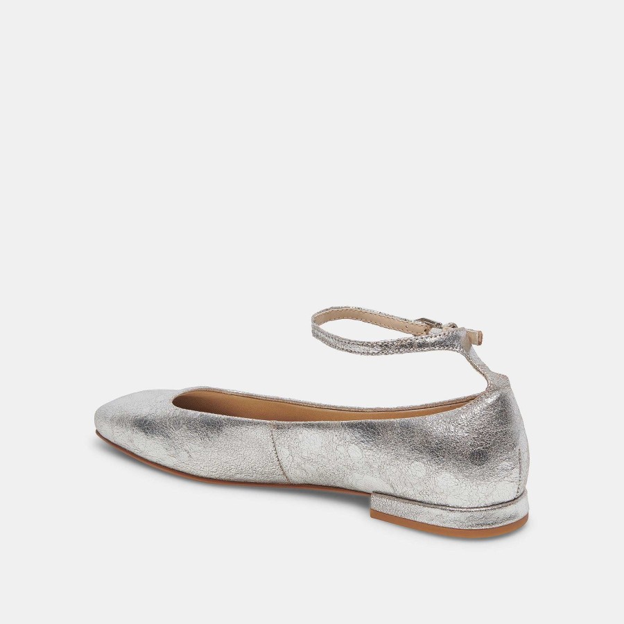 Sneakers And Moccasins DOLCE VITA | Ashya Ballet Flats Silver Aged Leather