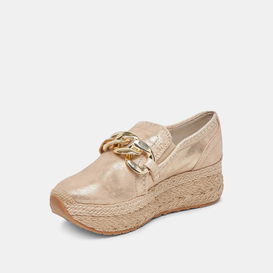 Sneakers And Moccasins DOLCE VITA | Jhenee Espadrille Sneakers Light Gold Nubuck