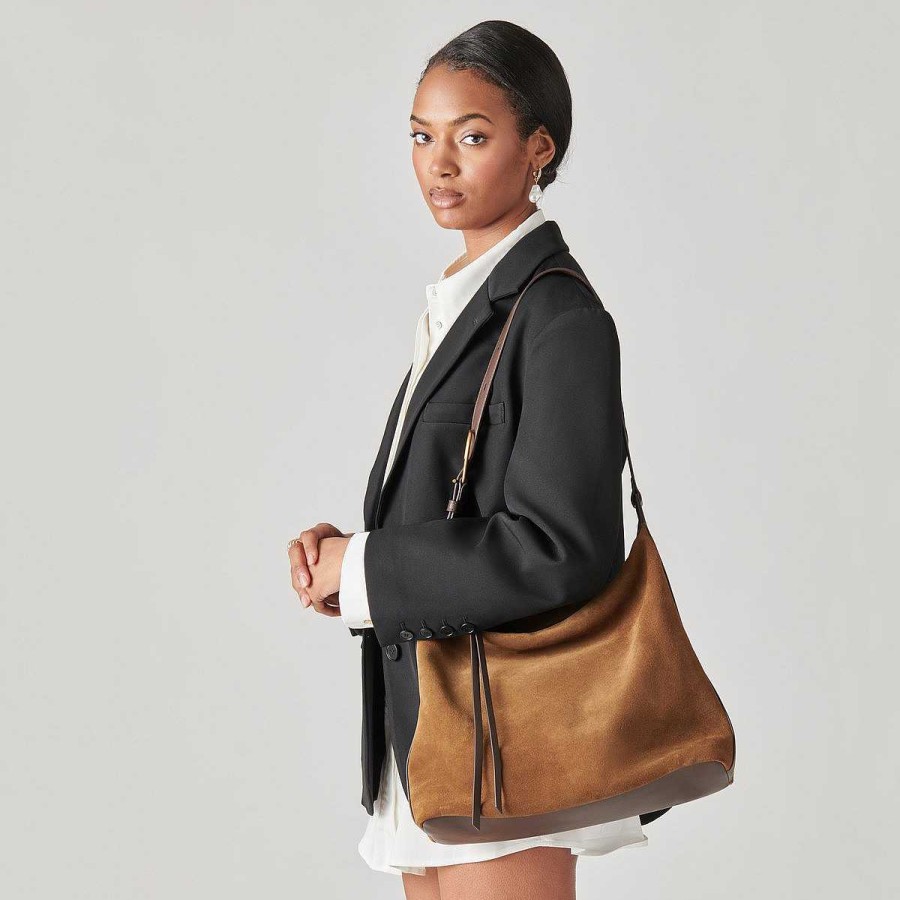 Scholarships DOLCE VITA | Hana Suede Tobacco Shoulder Bag