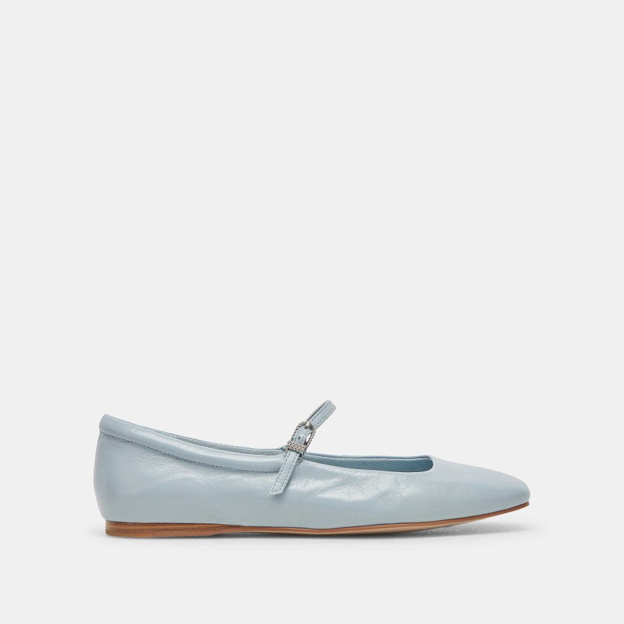 Sneakers And Moccasins DOLCE VITA | Reyes Ballet Flats Sky Blue Wrinkled Patent