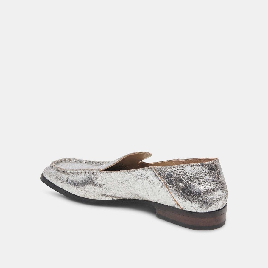 Sneakers And Moccasins DOLCE VITA | Beny Wide Flats Silver Aged Leather