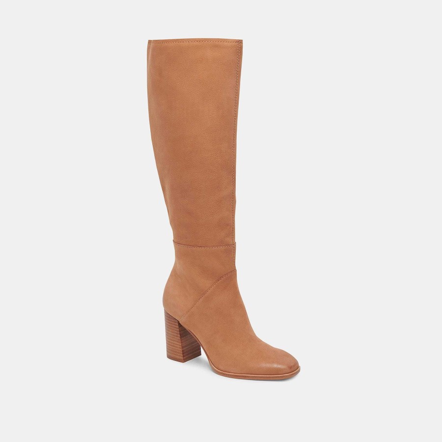 Boots And Boots DOLCE VITA | Fynn Brown Nubuck Wide Calf Boots