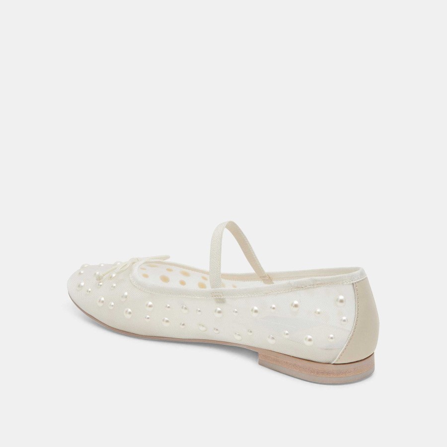 Sneakers And Moccasins DOLCE VITA | Cadel Pearl Ballet Ivory Mesh Flats