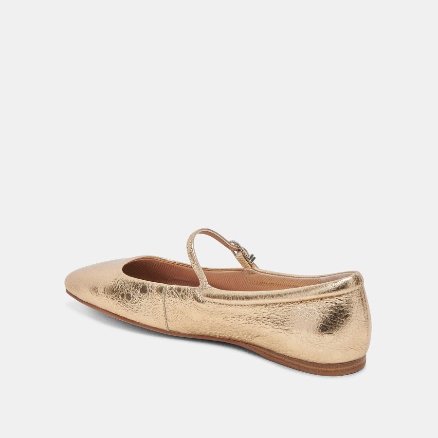 Sneakers And Moccasins DOLCE VITA | Reyes Ballet Flats Gold Aged Leather