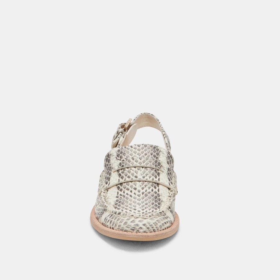 Sneakers And Moccasins DOLCE VITA | Hardi Gray White Snake Embossed Moccasins