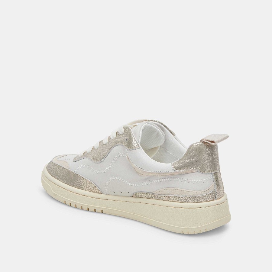 Tennis DOLCE VITA | Adella White Gold Leather Sneakers