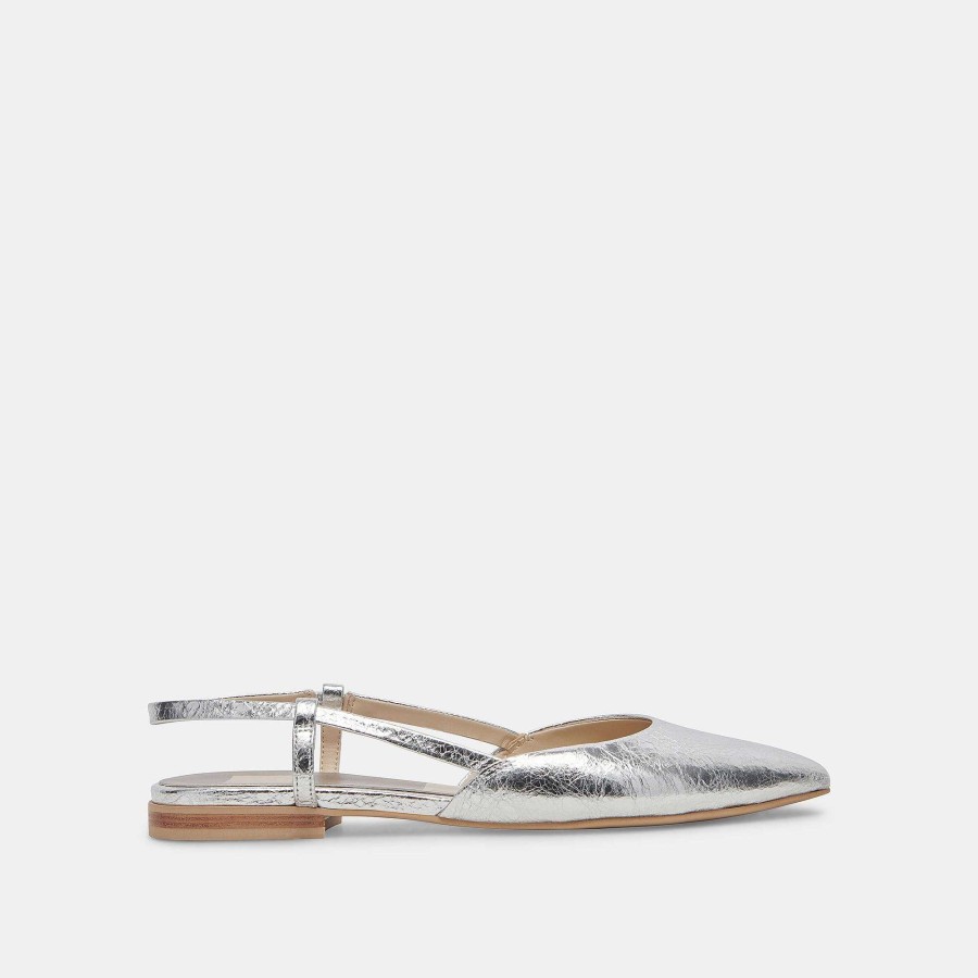 Sneakers And Moccasins DOLCE VITA | Narah Flats Silver Metallic Leather