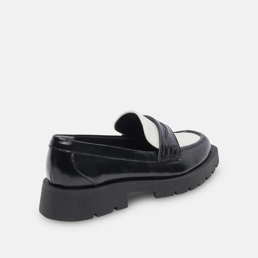 Sneakers And Moccasins DOLCE VITA | Elias Flats Black White Varnished