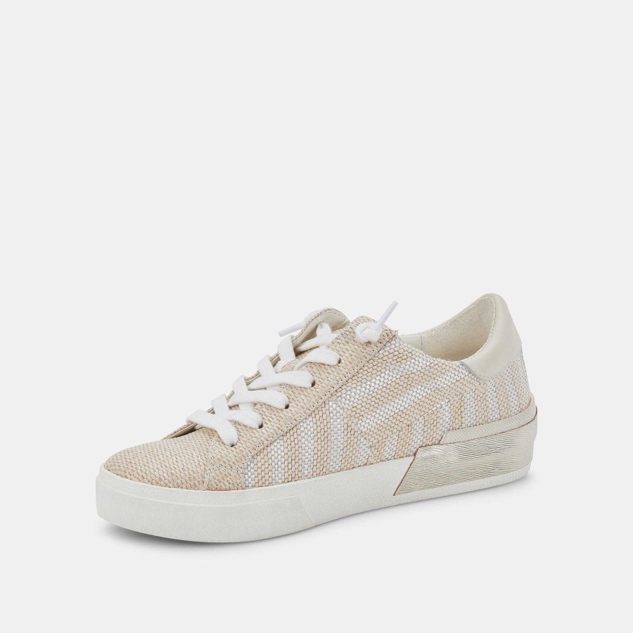 Tennis DOLCE VITA | Zina Patch White Stripe Raffia Sneakers