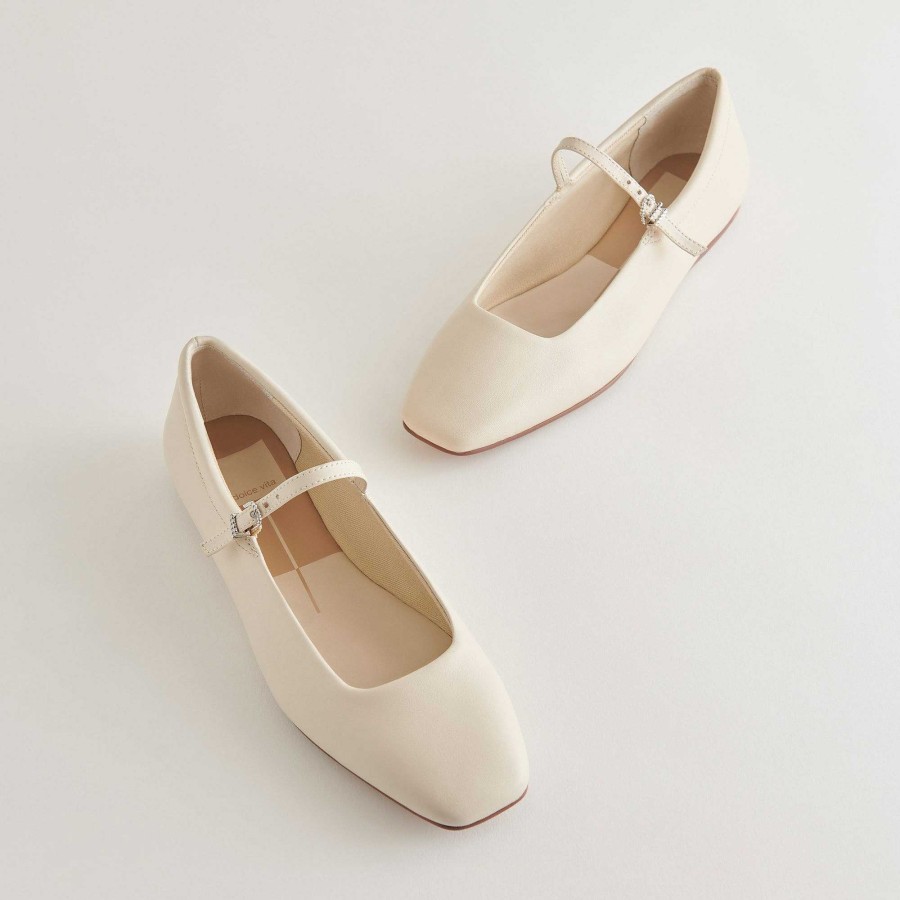 Sneakers And Moccasins DOLCE VITA | Reyes Ballet Ivory Leather Flats