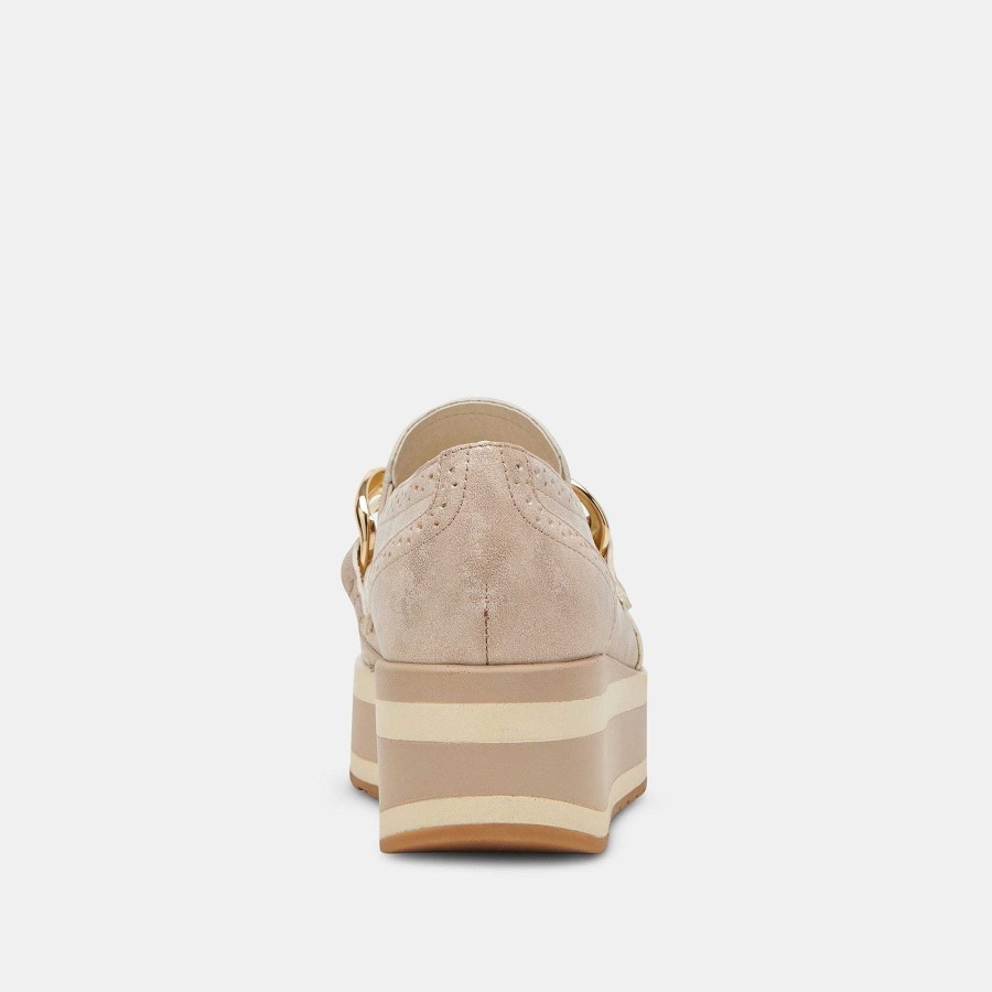 Sneakers And Moccasins DOLCE VITA | Jhenee Light Gold Nubuck Sneakers