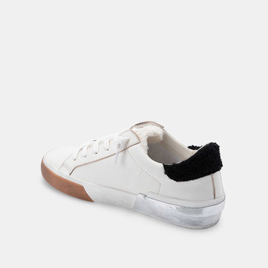 Tennis DOLCE VITA | Zina Plush White Black Leather Sneakers