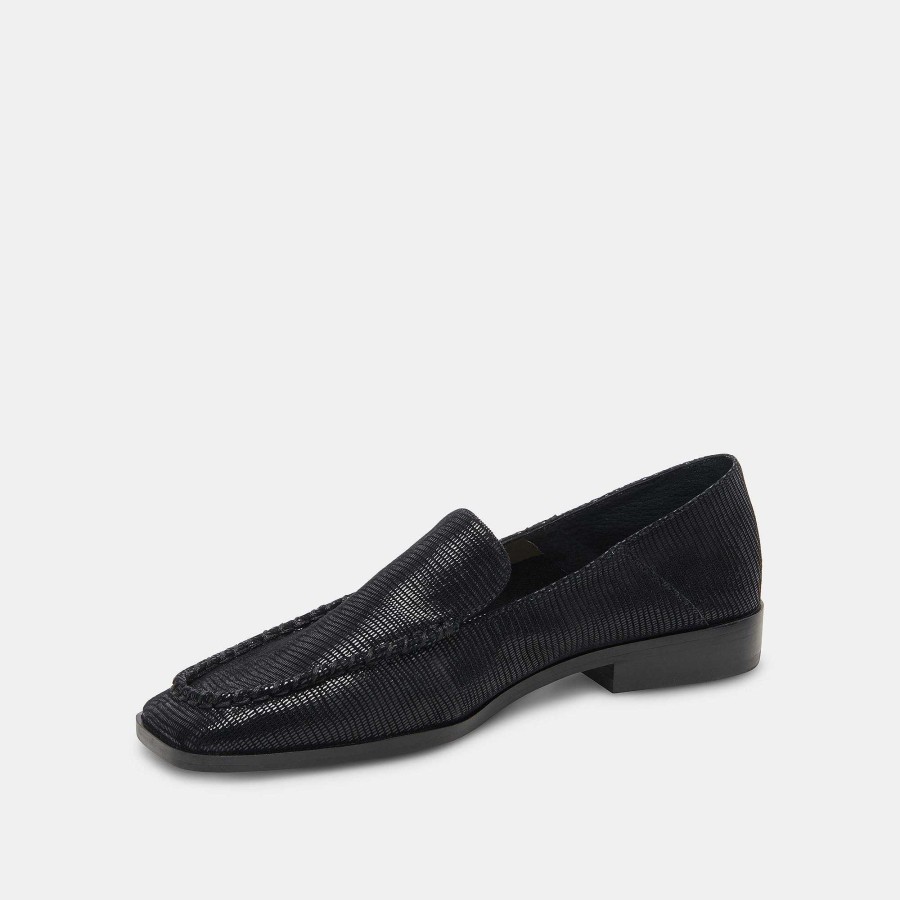 Sneakers And Moccasins DOLCE VITA | Beny Flats Onyx Embossed Leather