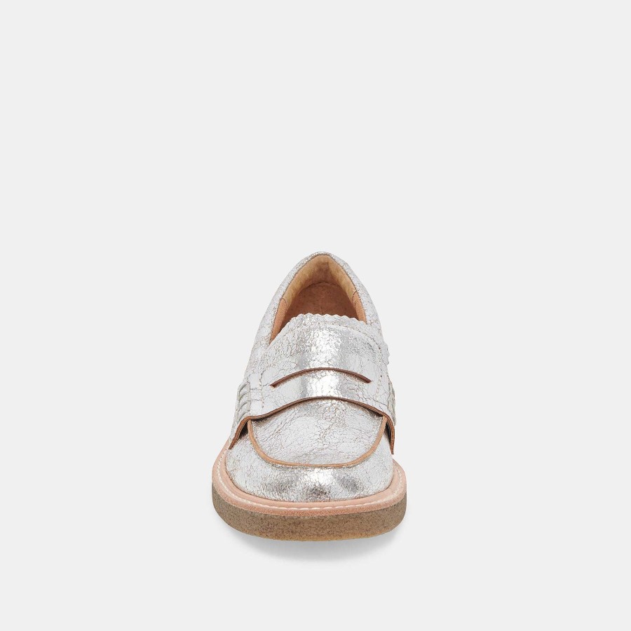 Sneakers And Moccasins DOLCE VITA | Arabel Silver Loafers Aged Leather