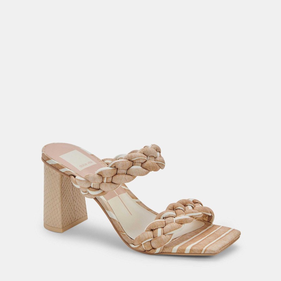 Jump DOLCE VITA | Paily Heels White Striped Fabric