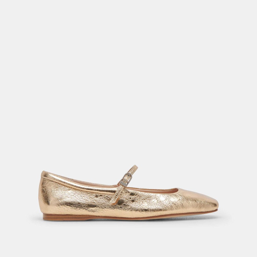 Sneakers And Moccasins DOLCE VITA | Reyes Ballet Flats Gold Aged Leather