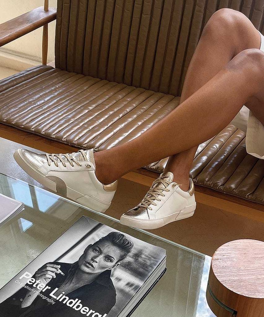 Tennis DOLCE VITA | Zina White Gold Leather Sneakers