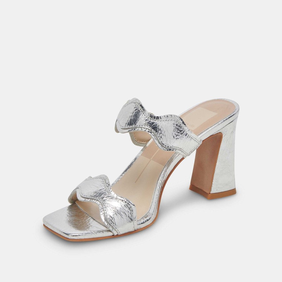 Jump DOLCE VITA | Ilva Silver Aged Leather Wide Heel