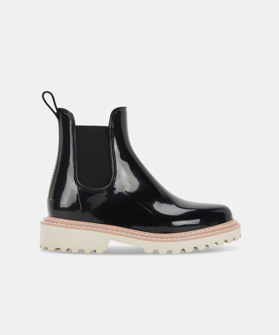 Boots And Boots DOLCE VITA | Stormy Onyx Patent Stella Rain Boots